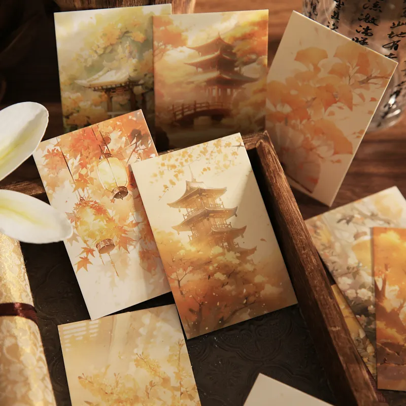 6Style 28Pcs/bag Ancient Style Character Theme LOMO Card DIY Background Wall Decoration Handwritten Card Blessing Message