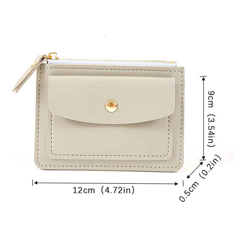 Leder weibliche Geldbörse Frauen einfache Brieftaschen Mini Reiß verschluss solide Multi-Karten halter Münze kurze Brieftaschen schlanke kleine Brieftasche Reiß verschluss Haspel