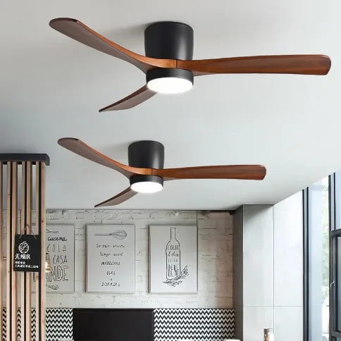 Low Floor Modern Ceiling Fans No Light 36 42 48 56 Inches DC Motor Reversible Blades Remote Control Led Fans Lamp With Lights