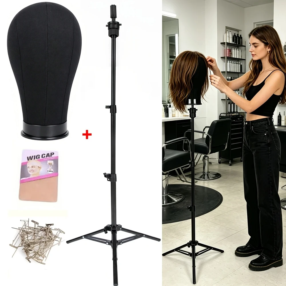 Professional Mannequin Head Set with Adjustable Wig Stand
