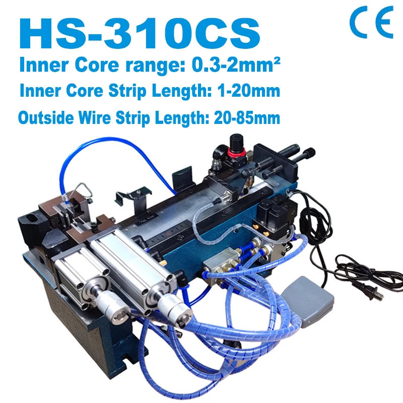 

HS-310CS Pneumatic Cable Machine Semi-Automatic for Multi-Core & Sheathed Wires Precision Stripping of Outer Jacket and Inner I