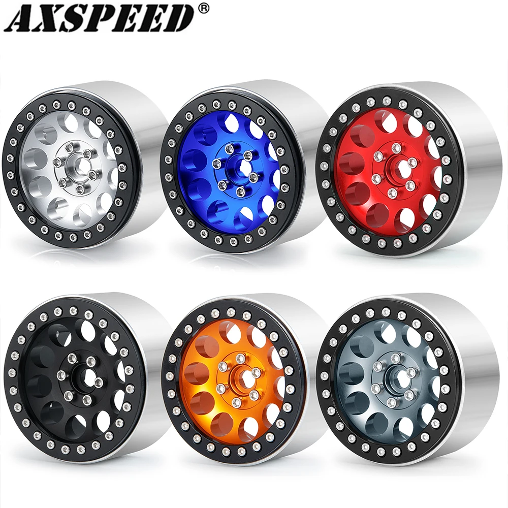 AXSPEED Aluminum Alloy 2.2 Beadlock Wheel Rims 35mm Extended Wheel Hub for 1/10 Axial SCX10 Wraith 90048 RR10 TRX4 TRX6 D90