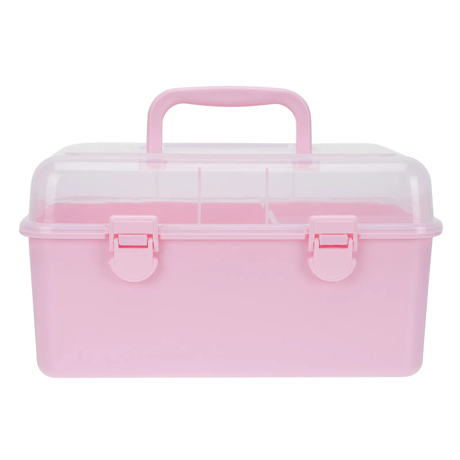 1Pcs Hair Accessory Box Two-Layer Portable Cosmetics Organizer Lightweight Medicine Storage Container for Camping Household