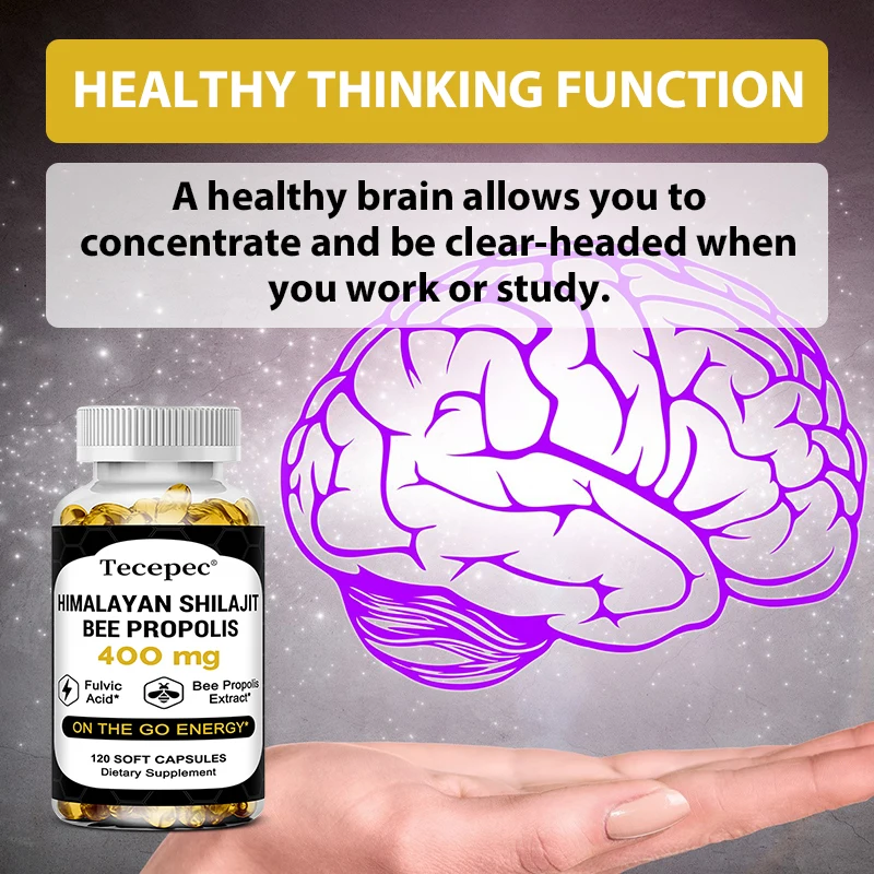 Himalaya Shilajit Propolis, Fulvic Acid, Energy, Brain Memory, Nervous System, Concentration and Brain Cell Health