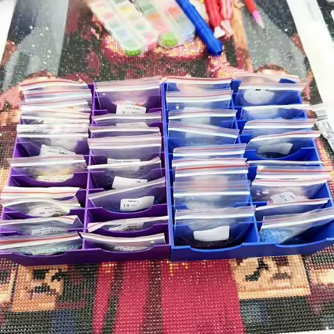 Accessories Tray Diamond Painting Drill Bag Storage Box DIY Craft Multifunctional Diamond Art Sealed Bags Storage Box 20 Grids