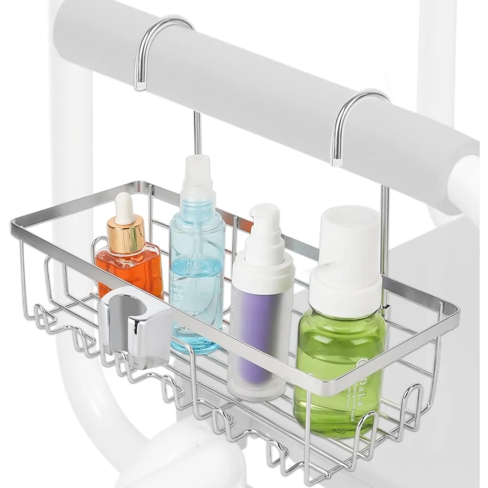 

2-в-1 подвесной стул для душа, держатель для душа, органайзер: нержавеющие аксессуары для стульев для душа для ванны, ванной комнаты с подлокотниками