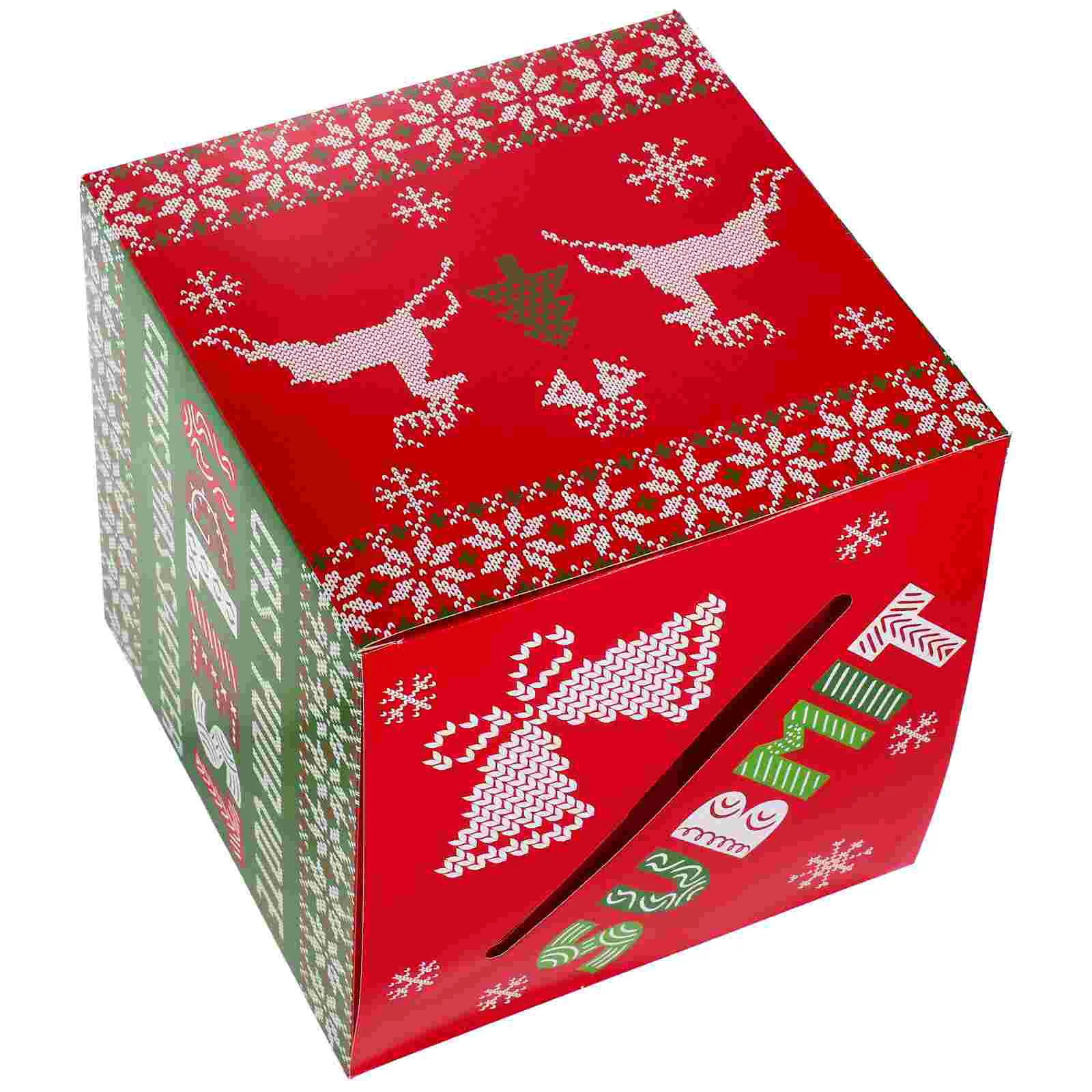 Christmas Ballot Box Raffle Ticket Container Boxes for Raffles Containers Tickets Winter Paper