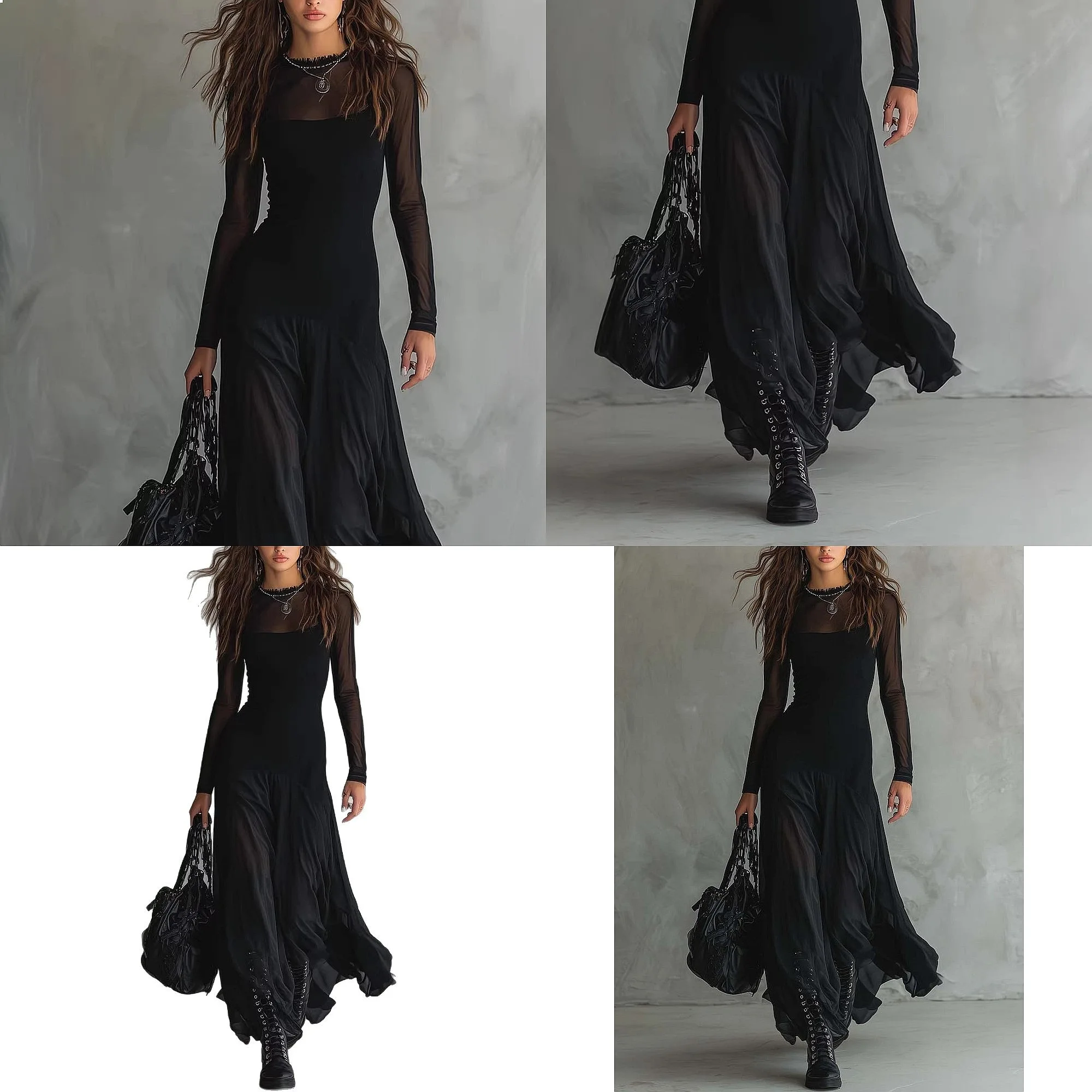

Sexy Elegant Mesh Patchwork Dress Dresses Spring Summer Evening Dress Matching Set