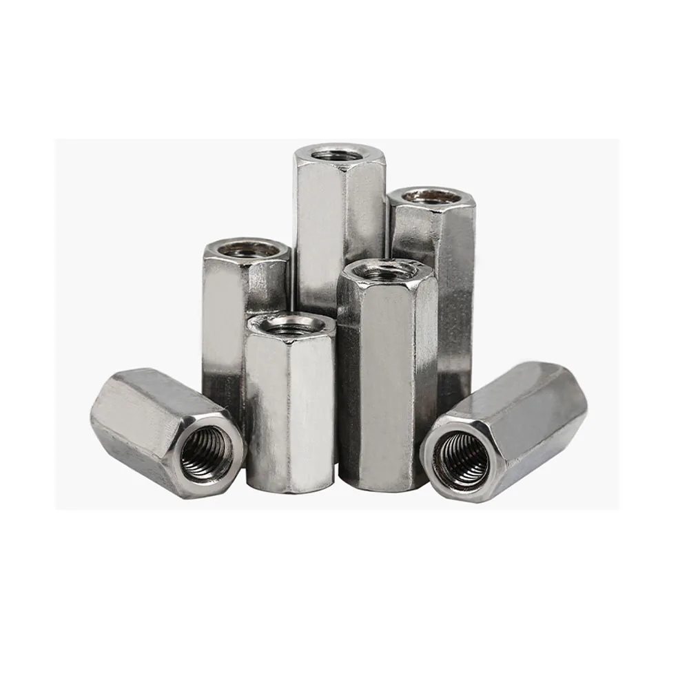 1/2/5pcs M3 M4 M5 M6 M8 M10 M12 304 Stainless Steel Hexagon Hex Extend Long Rod Coupling Nut Connector Joint Tubular Nut DIN6334