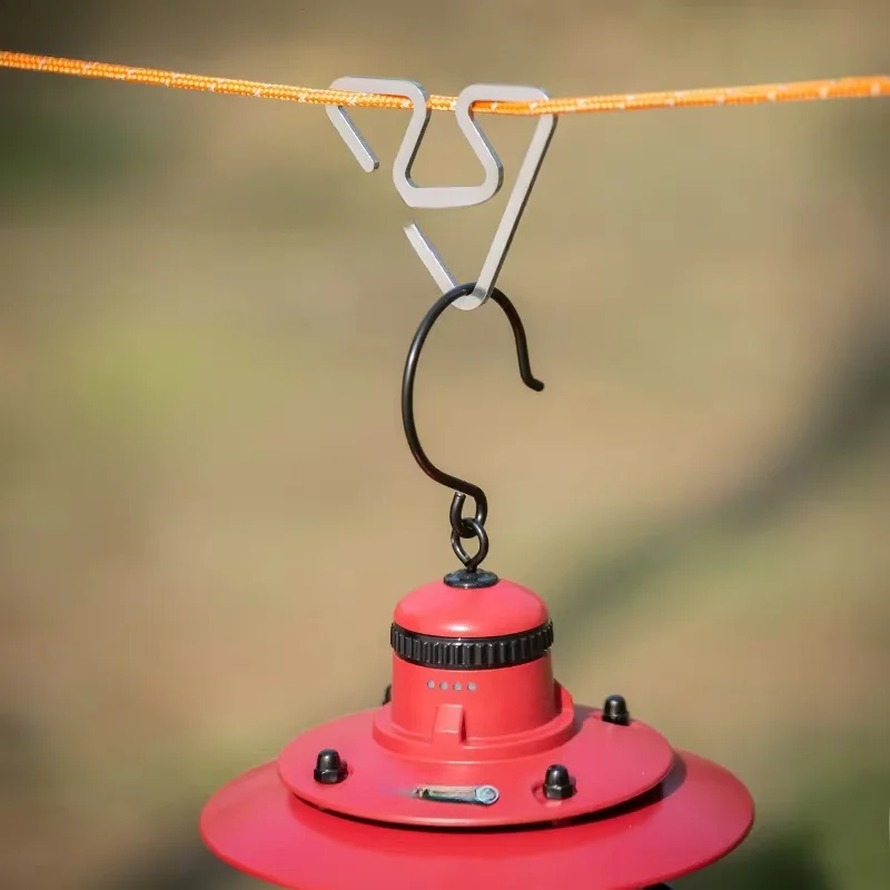 Camping Cooking Hanger - Outdoor Camping Multifunctional Integrated Hook สแตนเลสโลหะเต็นท์โคมไฟ