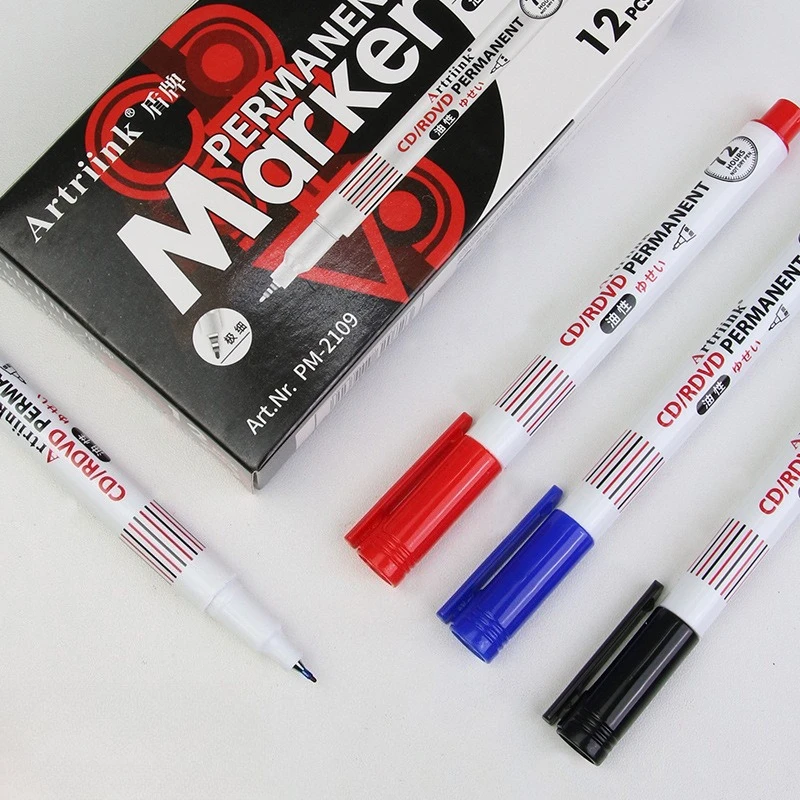12pcs Oily Marker 0.5mm/1.0mm Writing Line Not Easy To Stain and Fade for Product Markings Graffiti Painting Writing