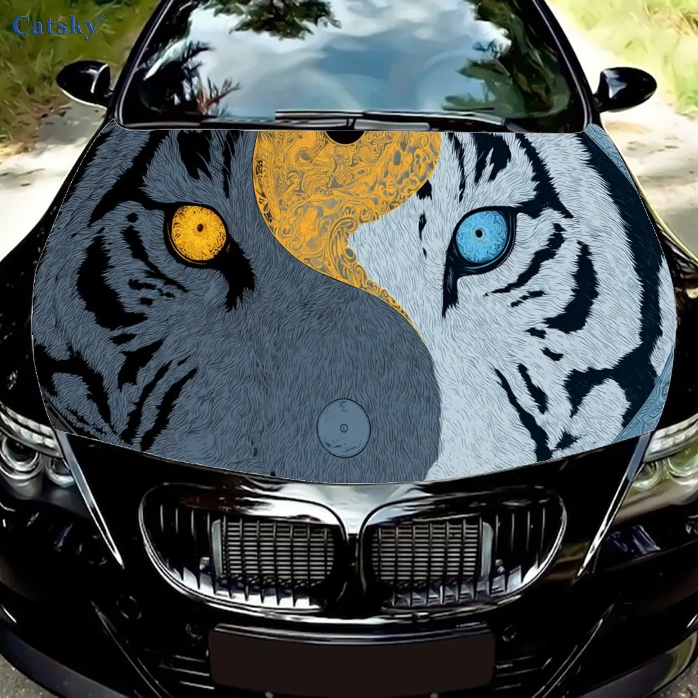 

Phantom Tiger print,car hood stickers,PVC waterproof Self adhesive car hood sticker,car hood decoration protection stickers,Auto