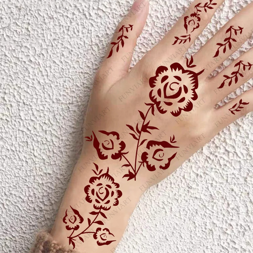 Reusable Temporary Henna Tattoo Stencil Arm Sleeve Mehndi Stencils Designs Painting Template DIY Tattoo Supplies