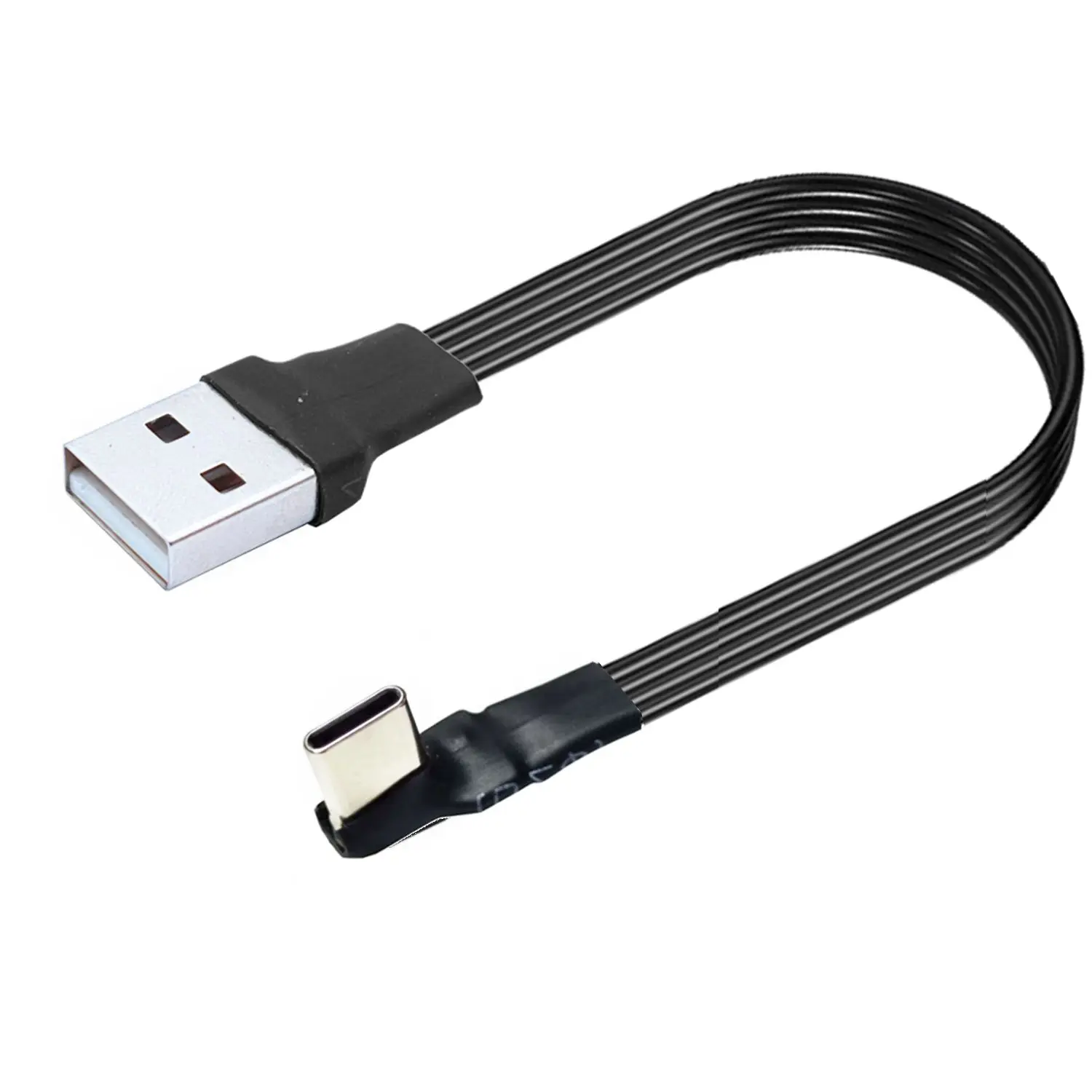 1M Data cable flat short 0.2m portable charging treasure type-c Android ultra short cable 0.5m mobile phone elbow 2M 3M 0.5M