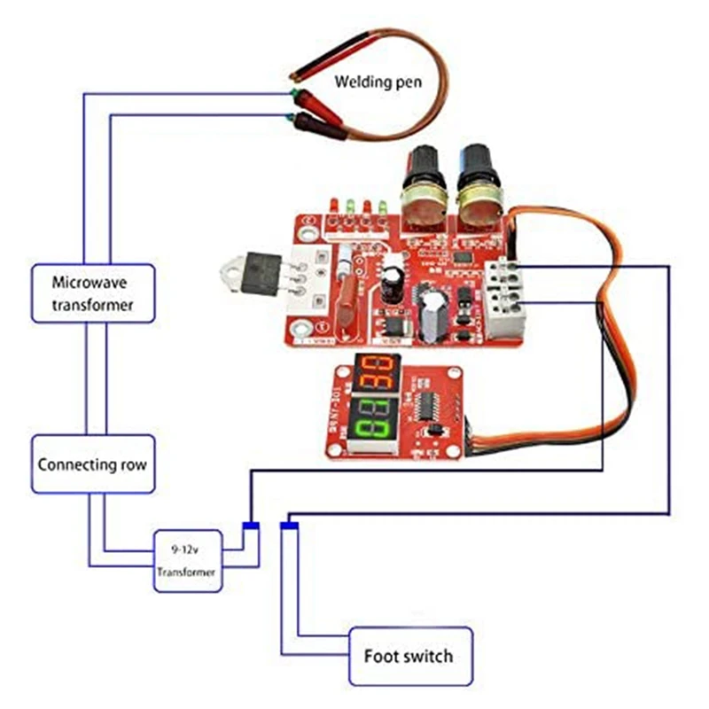 NY-D01 Digital Spot Welding Machine Control Board Welder Panel Parts AC 110V/220V Transformer Controller Board