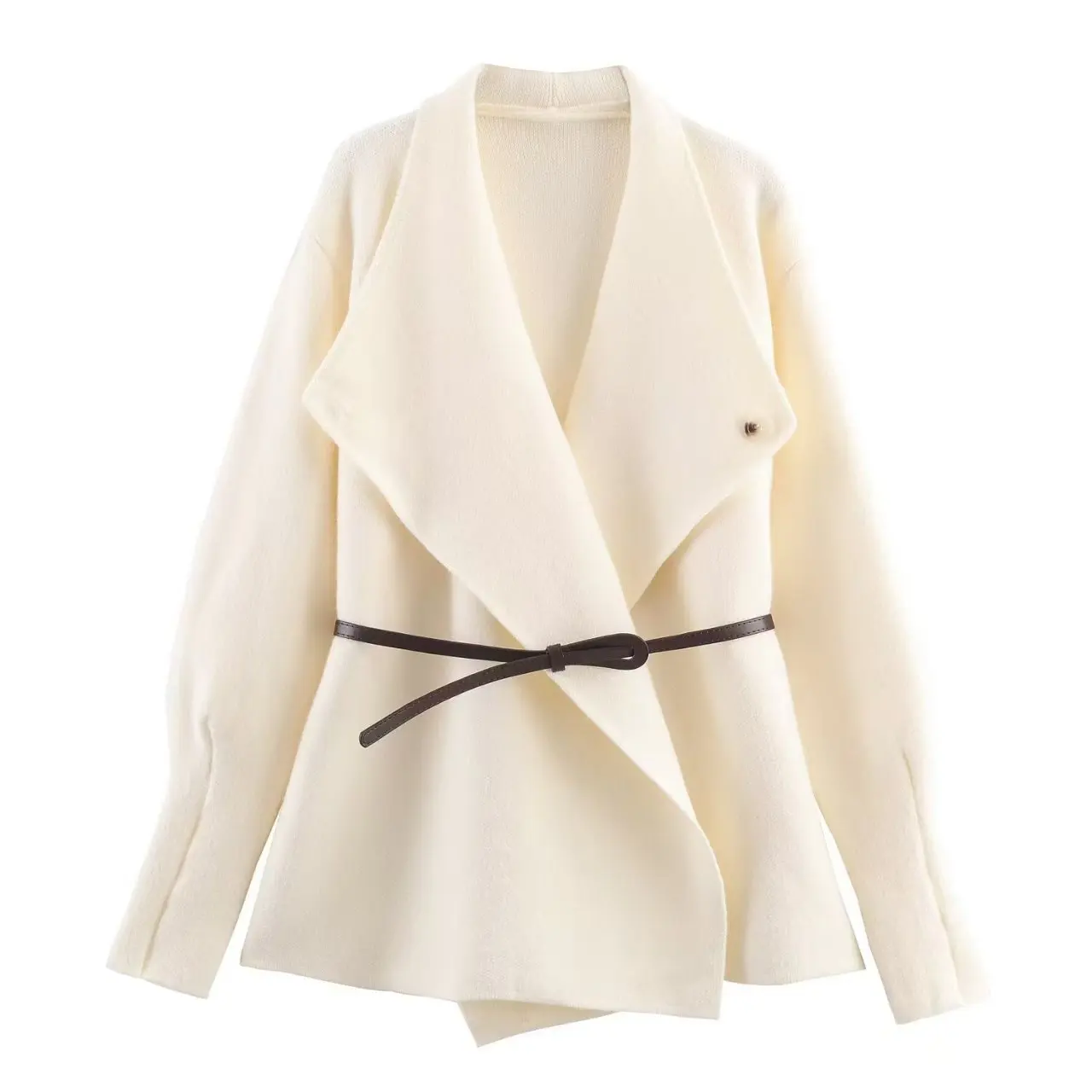 

Early Autumn New Product Fashion French Elegant Temperament European and American Women's Wear Belt Knitted Blazer