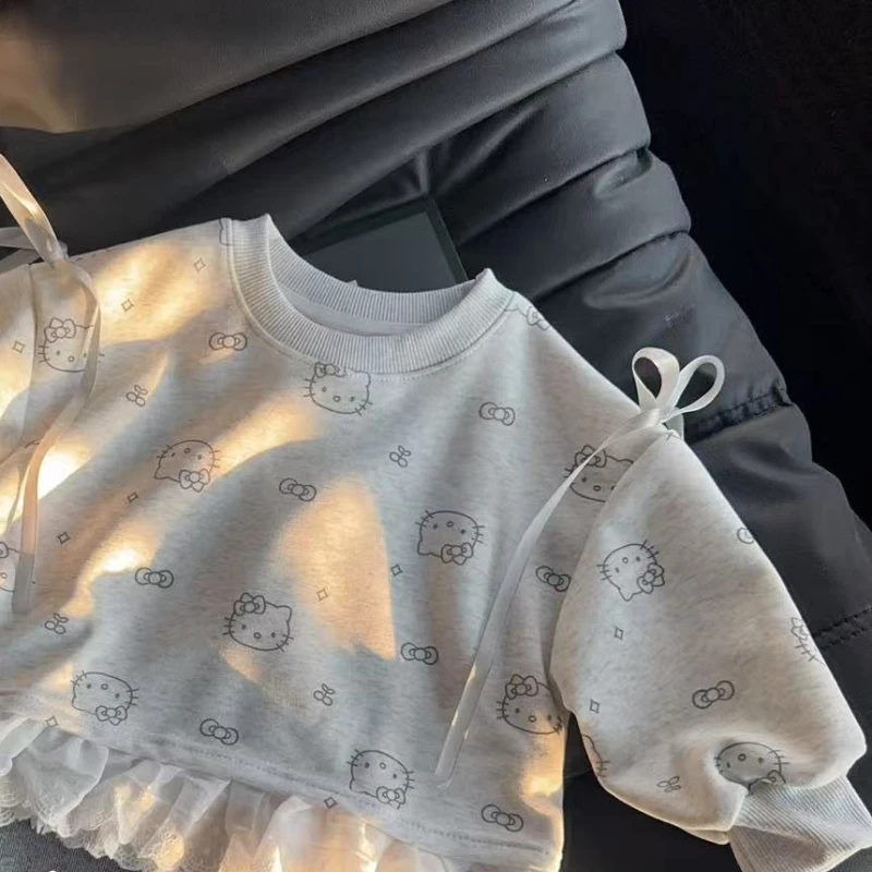 سانريو طفلة الملابس مجموعة الخريف طفل بلوزات البلوز الحلو مرحبا كيتي بلوزات و طماق السراويل 2 قطعة بدلة رياضية للأطفال