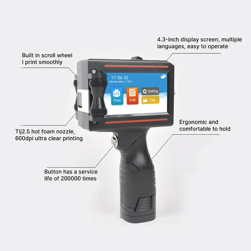 صناعة الذكية الحرة البيض مفيد الحبر النفاثة طابعة تنسيقات واسعة/دفعة يدوية آلة ترميز تاريخ انتهاء الصلاحية/طابعة محمولة محمولة