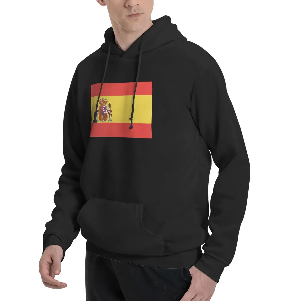 Sudadera con capucha de la bandera de España para hombre y mujer, suéter con cuello con cordón, camisa de manga larga