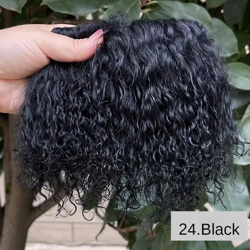 Mongolei Pelz Schaffell Wolle Extensions Haar Reihe Lockige Textur Lamm Pelz Pelt 5*10 cm DIY Perücke Puppe perücke Lockige Haar Extensions
