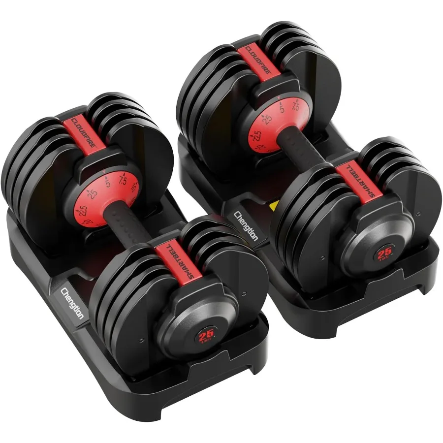New Upgraded Adjustable Dumbbell Set of 2 52.5 lbs/25 lbs,15/9 Weights Dumbbell Set with Safe Locking System, Quick Adjustable