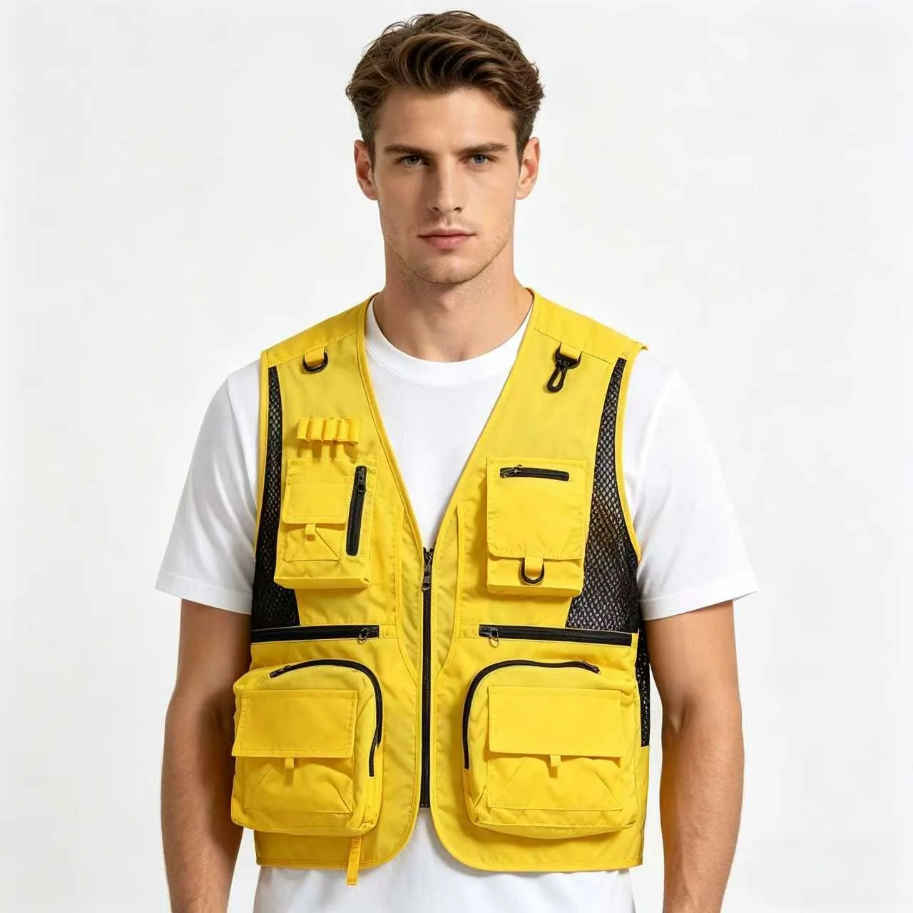 17 Colors Workwear Summer Blouse Jacket for Men Outdoor Photography Multi-Pocket Fishing Vest Blazer Custom Printed Work Clothes