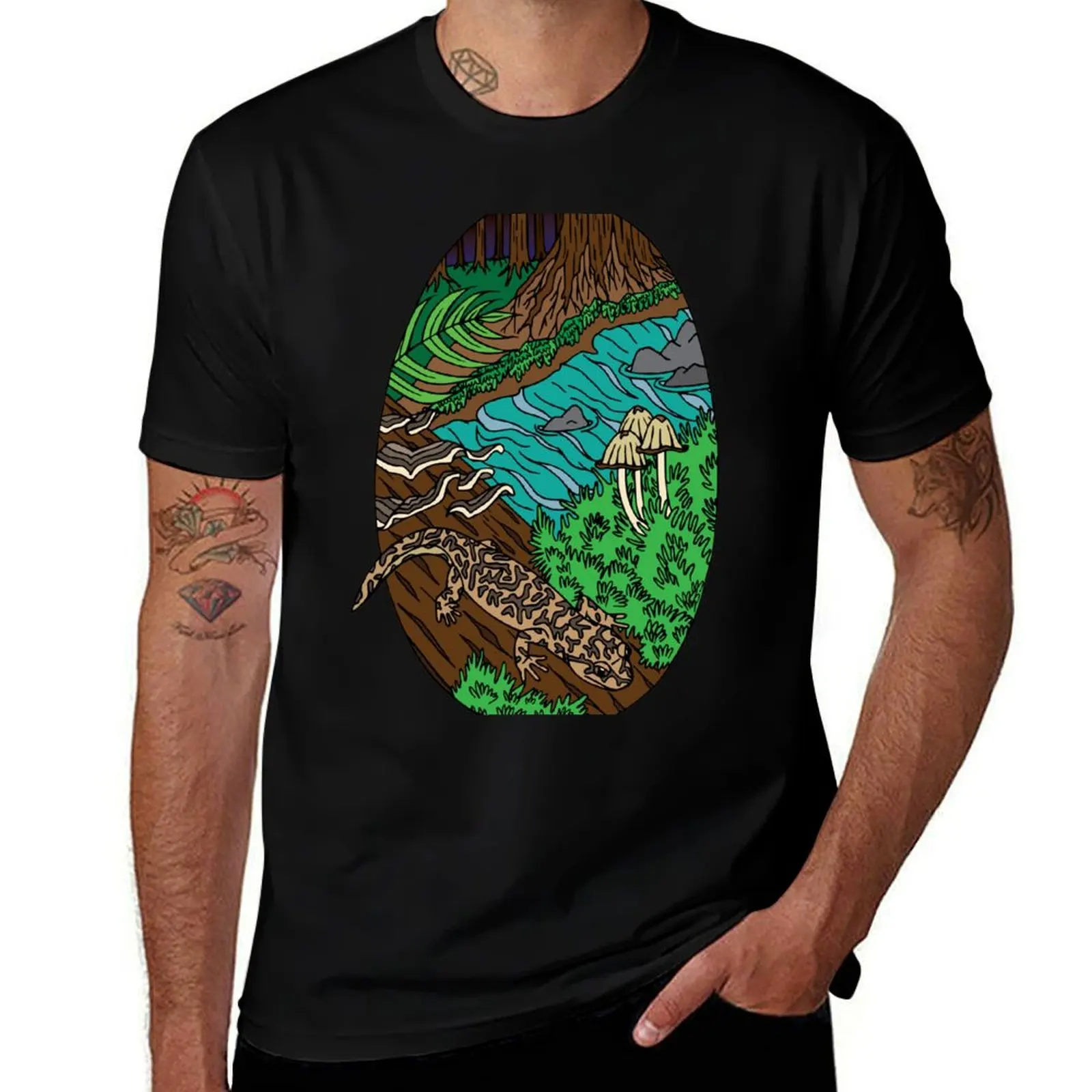 California Giant Salamander (Dicamptodon ensatus) T-Shirt Cool Dry Performance T-Shirt