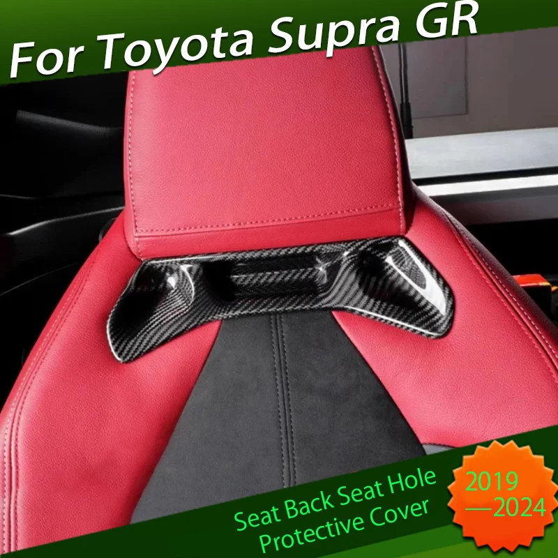 Car Real Carbon Fiber Seat Back Seat Hole Protective Cover Suitable for Toyota Supra A90 MK5 GR 2019-2024 Auto Interior Trims