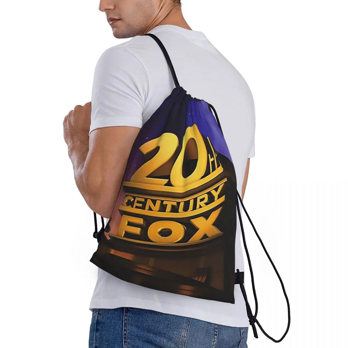 

20th Century Fox Classic Backpacks Fashion Drawstring Bundle Pocket Sundries Bag Book Bags for Travel School