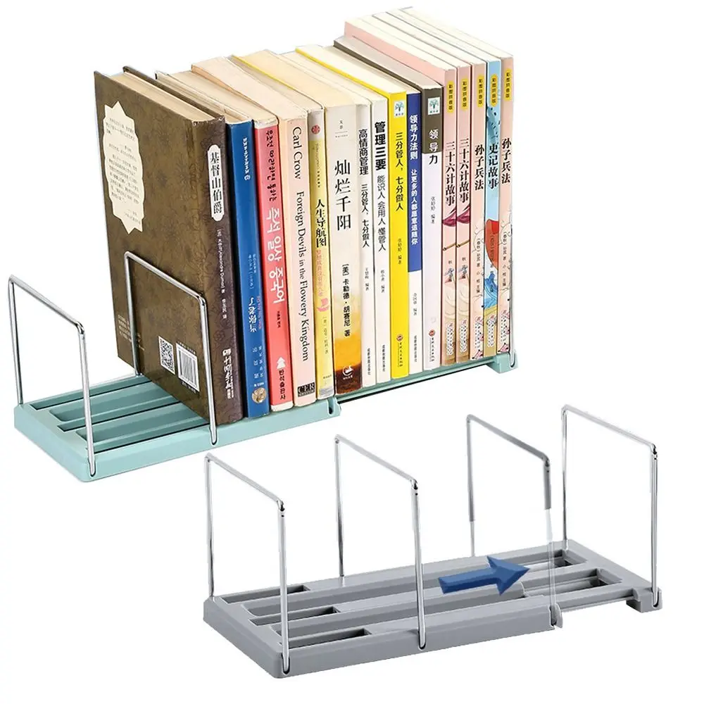 قابل للتعديل قابل للسحب الدفتين فواصل عدم الانزلاق حامل كتب قابل للتوسيع 3 مقصورات مكافحة الإفلات منظم الملفات حامل طالب