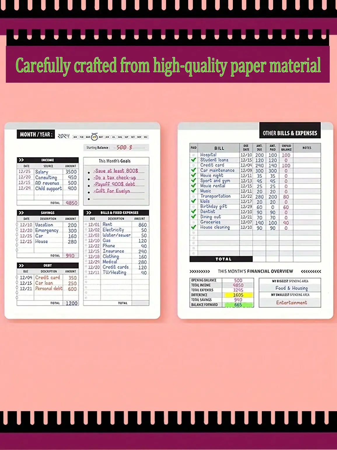 Perjalanan baru perencanaan keuangan selama 48 bulan! Program pembayaran tagihan dan pelacakan anggaran ini mencakup organisasi keuangan bulanan