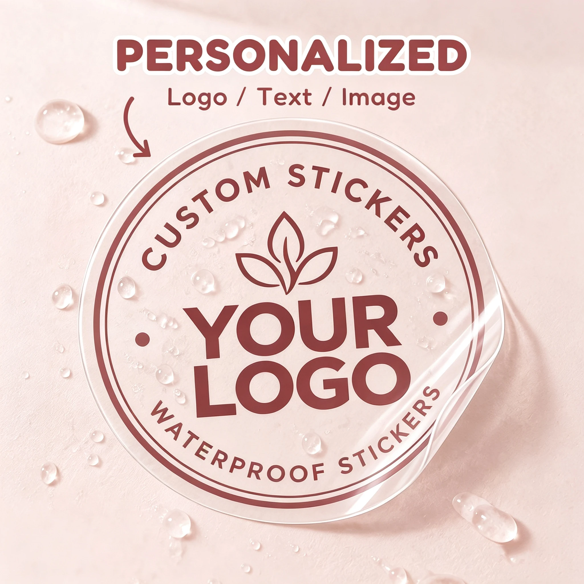 1‑50Pcs Custom Stickers Round,Personalized Image,Picture & Text Labels for Friends,Birthday Party,Gift Tags & Favor Packaging
