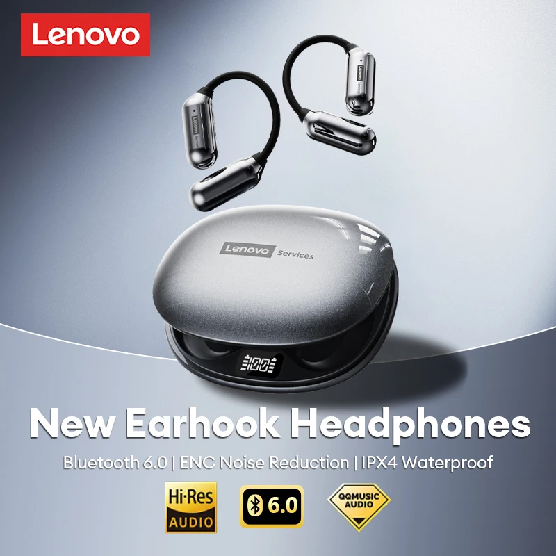Lenovo LE503 Open-Ear Wireless Headphones ENC Noise Reduction Gaming OWS Earphones Bluetooth V6.0 Earhook Sport Earbuds HiFi New