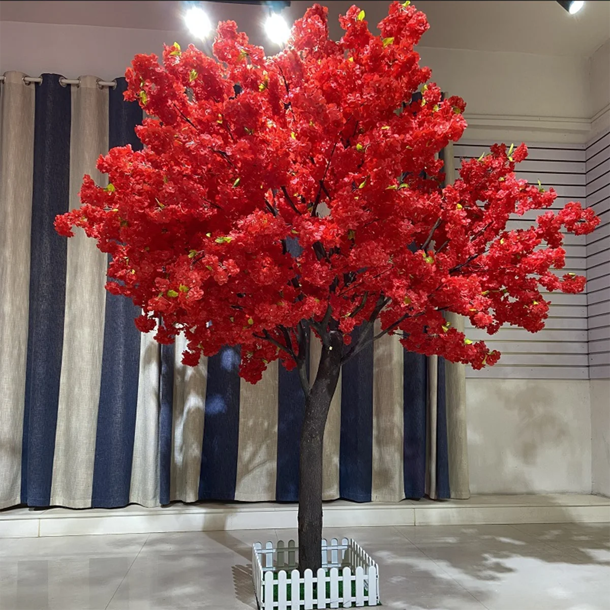 Bonsai Garden Shop - 빨간색 인조 벚꽃 나무 바닥 장식