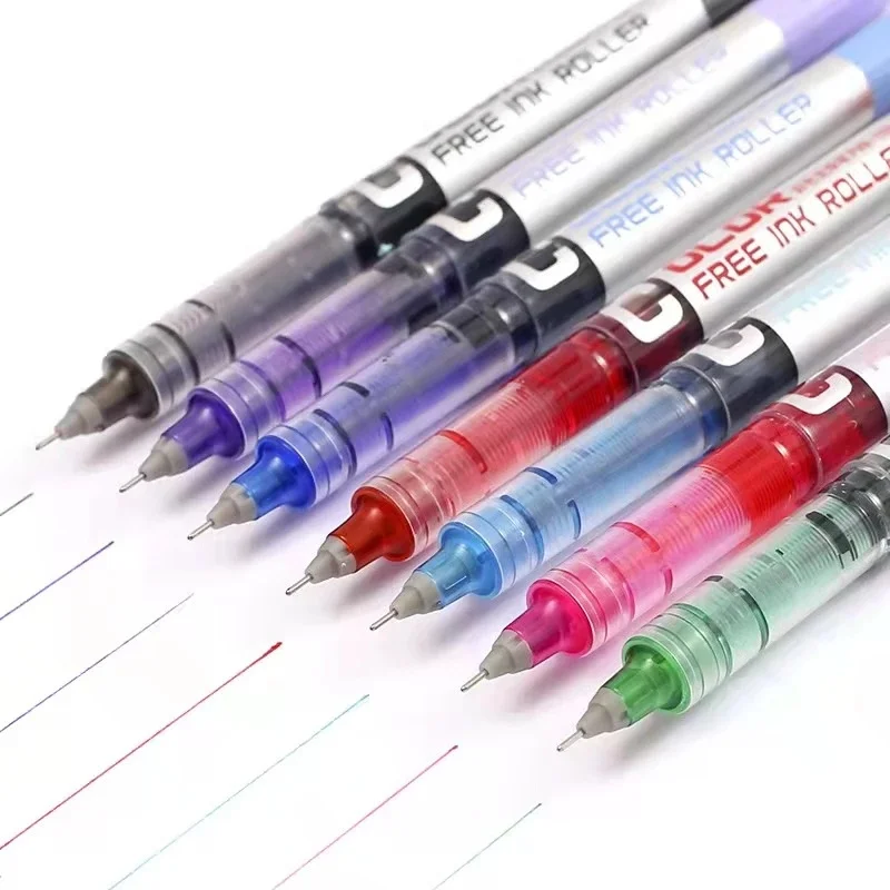 7pcs/set Direct Liquid Pen 0.38mm Needle Point Extra Fine High Quality Colorful Gel Pen School Supplies