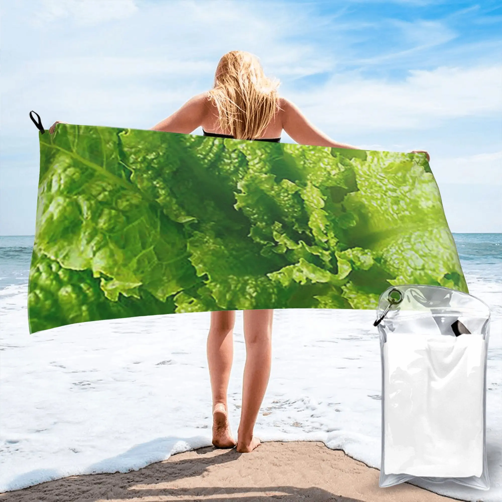 Lettuce closeup Beach Towel Soft Microfiber Quick Dry Absorbent Quick Towels For Yoga