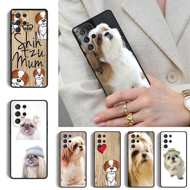 Funda para Teléfono con Diseño de Cachorro de Shih Tzu para Samsung Galaxy S26 S25 Ultra S24 S23 S22 S21 Plus Note 10
