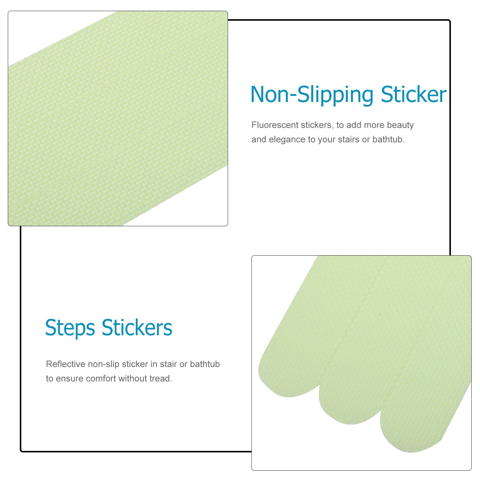 

24pcs Stair Anti-Slip Stickers Reflective Non-Slipping Step Strips Fluorescent Safety Tread For Bathrooms Bathtubs Kitchens Pool