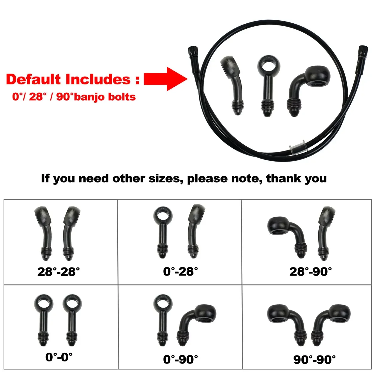 AN3 땋은 브레이크 호스 오토바이 유압 클러치 튜브 마스터 실린더 브레이크 오일 DOT 파이프 레이싱 모토크로스 먼지 핏 자전거 ATV 썸네일 2