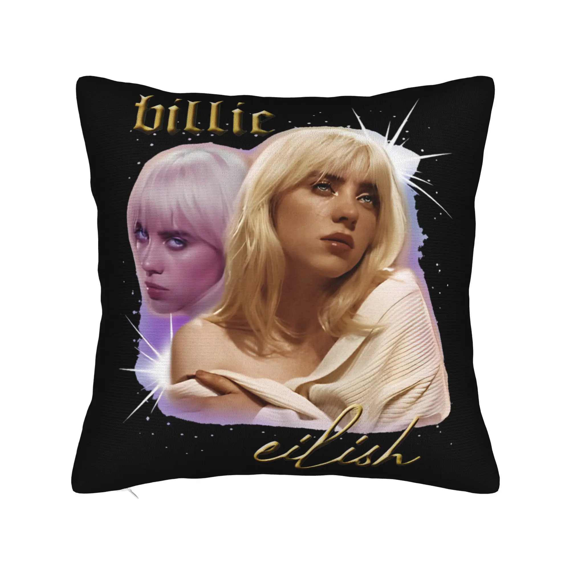 Billies Eilish Trend Pillowcase Soft Polyester Cushion Cover Decorations  Pillow Case Cover Bedroom Square 40X40cm