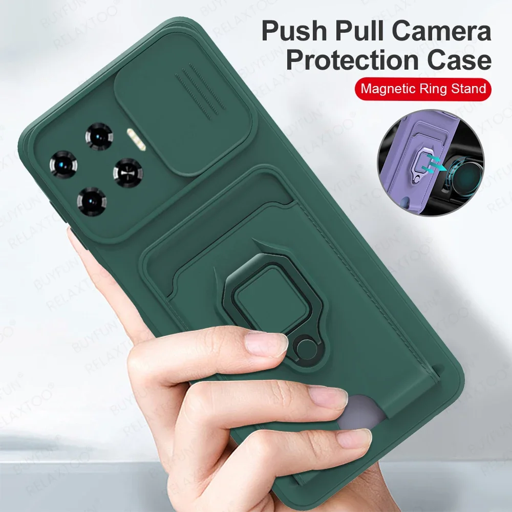 Case with Ring Stand For Tecno Spark 20 Pro Plus Spark20 20Pro 20Pro+ Card Holder Back Cover Spark20pro Spark20pro+ Phone Shell