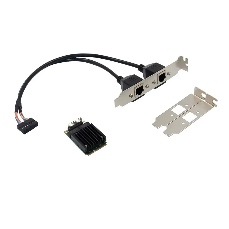 MINI PCIE-듀얼 기가비트 이더넷 mpcie-2 포트 100/1000M lan 카드 인터 칩셋 INTEL 82583+AMS1182E