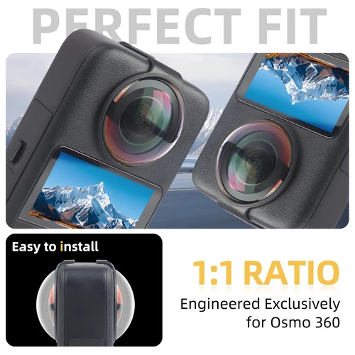 Imagen 2 del producto Protectores de lentes premium para DJI Osmo 360, protector de lente de cámara de vidrio óptico para DJI Osmo 360 accesorios resistentes a los arañazos