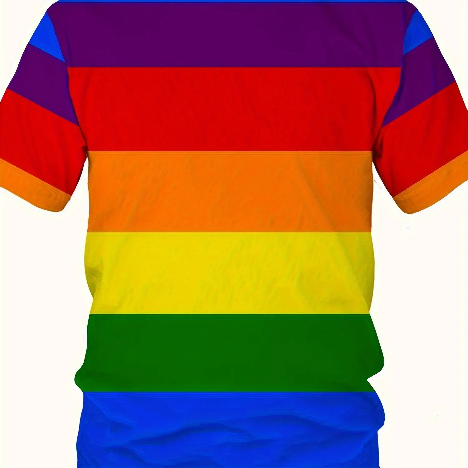 Camiseta esportiva masculina plus size com estampa de bandeira arco-íris – camiseta de verão Y2K respirável e absorvente de umidade com mangas curtas, gola redonda