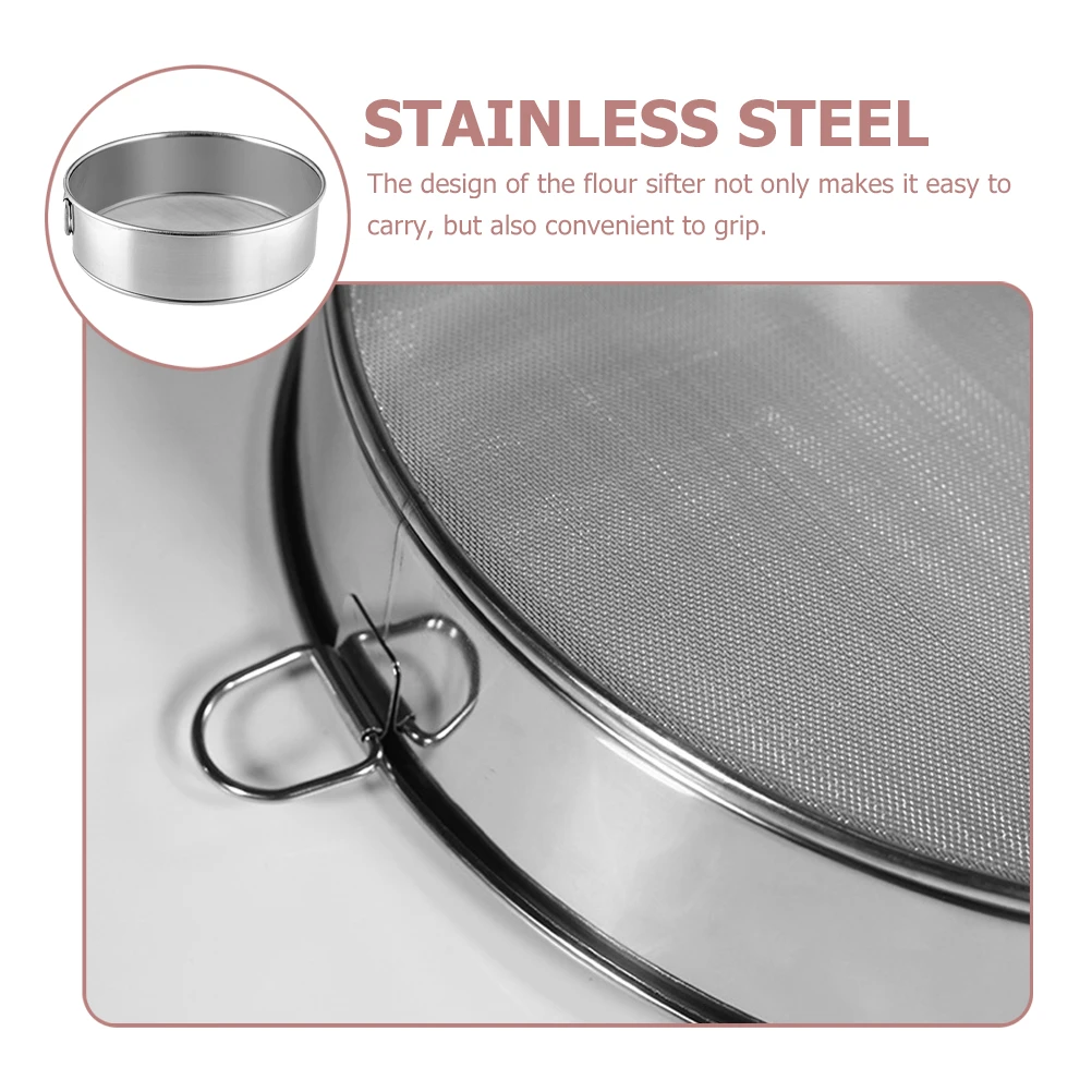 

Stainless Steel Flour Sieve Hand-operated Sifters for Household Kitchen Strainer Mesh Fine