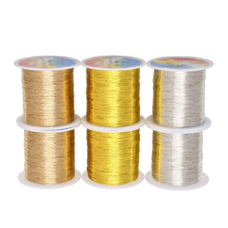 100M/Roll Color-Protective Flexible Metal Engraving Wire Suitable for Handmade Floral Jewelry Making 0.3/0.4mm