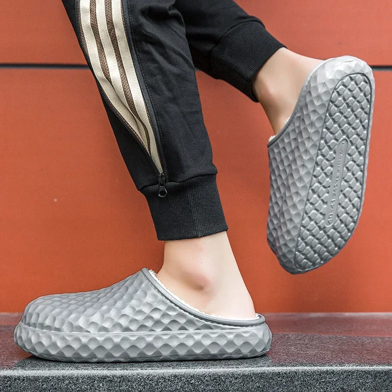 

ELUVA мужские теплые тапочки нескользящая домашняя обувь мягкие плюшевые легкие удобные зимние тапочки для спальни для мужчин