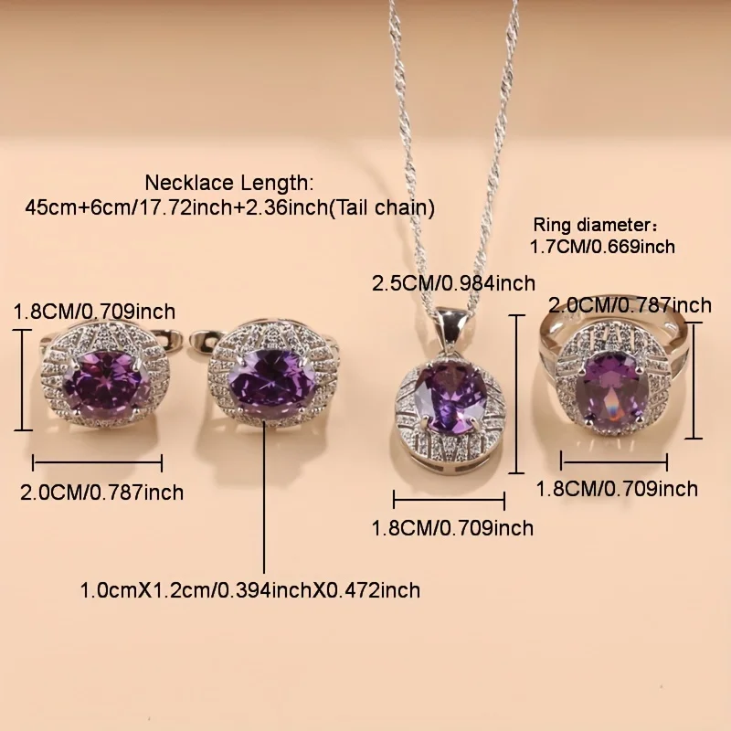 Luxuriöse Olivgrüne Zirkonia-Schmucksets für Damen Hochzeit Ohrringe Halskette Ring Armband Hochzeitsgeschenk – Detail 4