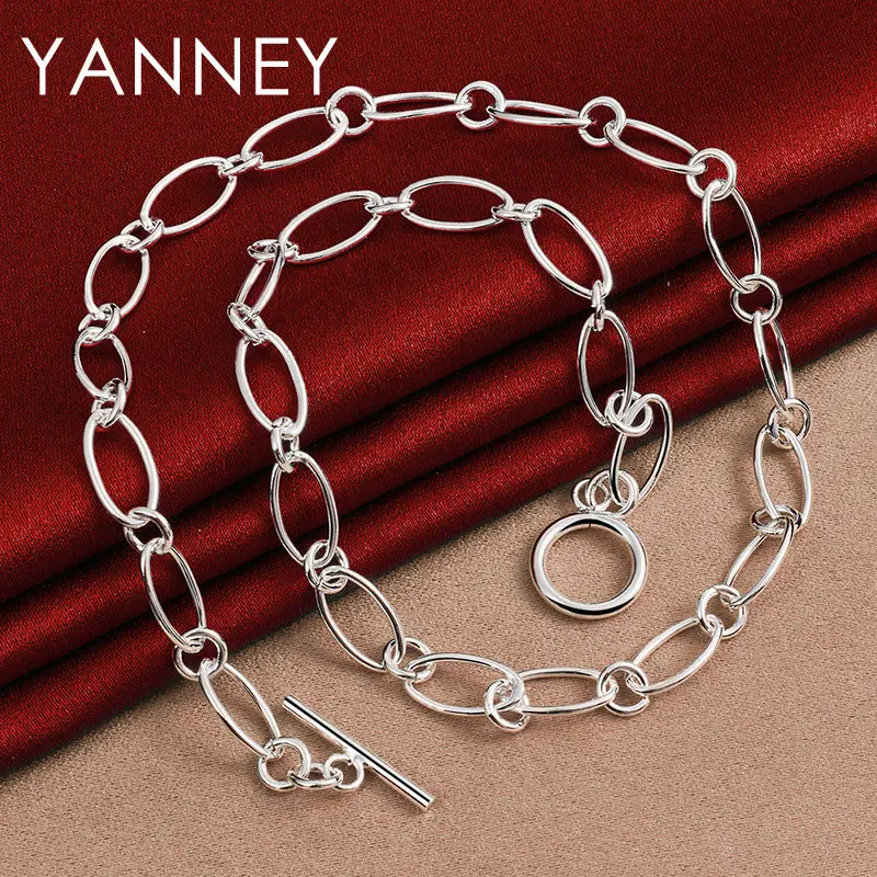 925 Sterling Silver 18 Inches Simple Chain Necklace For Men Women Fashion Hip Hop Jewelry Wedding Gifts