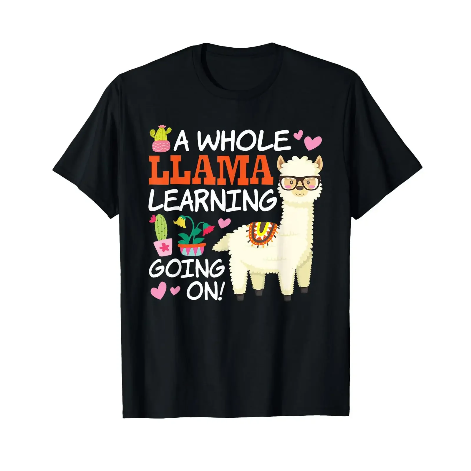 Llama Learning T Shirt Teachers Students Alpaca Lovers  vintage Washed Soft streetwear Stylish Versatile fashion Comfortable